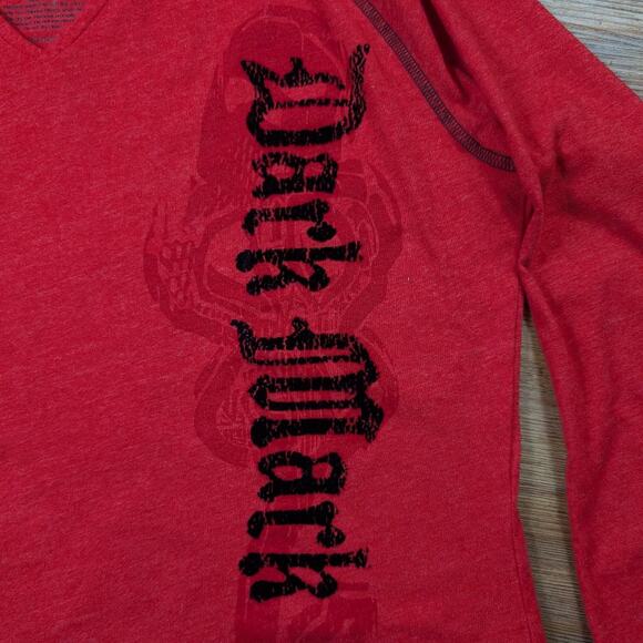 The Wizarding World of Harry Potter Universal Studios Red Dark Mark Hooded Shirt - Picture 3 of 5